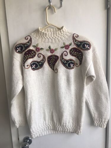 Vintage Marisa Christina Embroidered Hand KnittedP