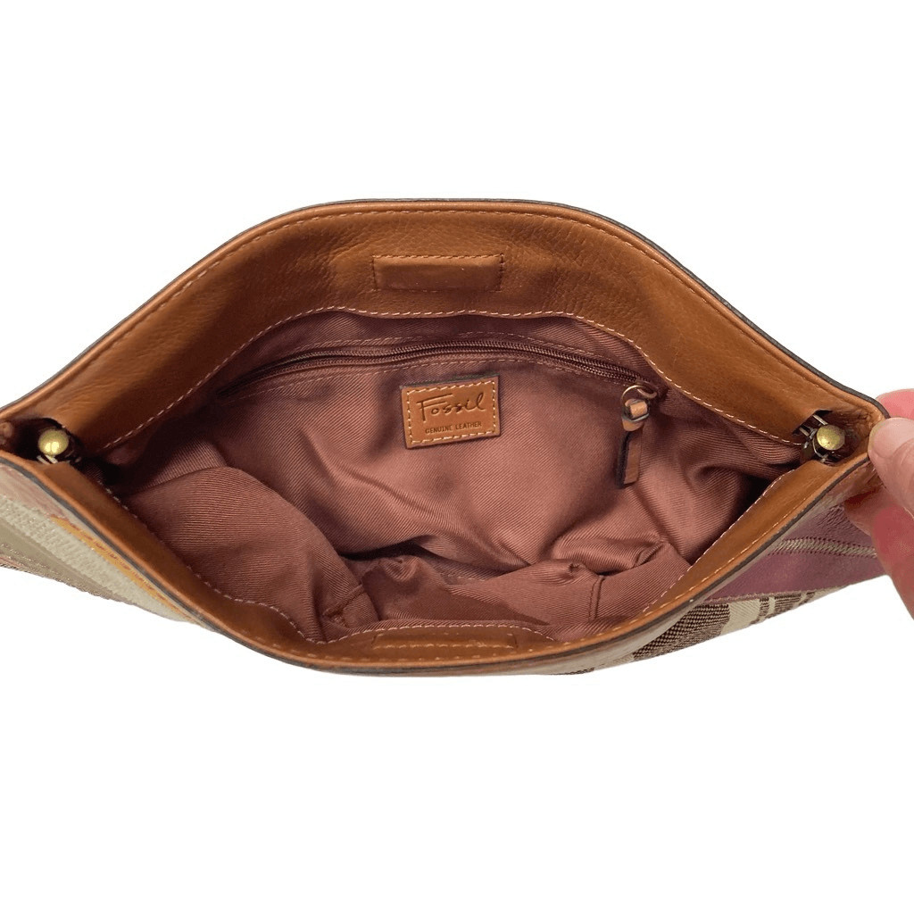 Fossil genuine leather diagonal patchwork magneti… - image 3