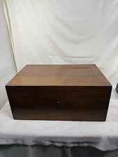 Vintage Traveling Lap Desk Writing Box large Dovetail with side handle 10x15x23