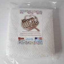 The Warm Company Warm & White Craft Size 34" X 45" Needled Cotton Batting New