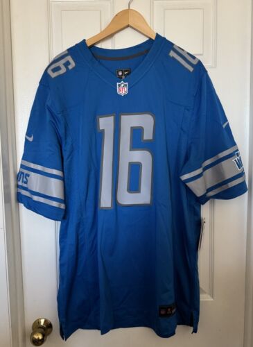 Nike Men's Size XL Jared Goff Detroit Lions NFL Home Blue Football Game Jersey