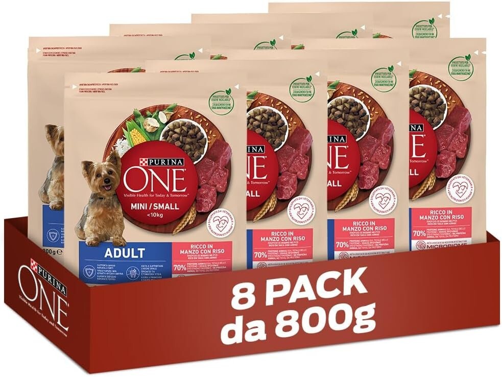 Cibo Secco Cani Adulti Manzo 8 Pezzi 800g - Energia e Vitalità