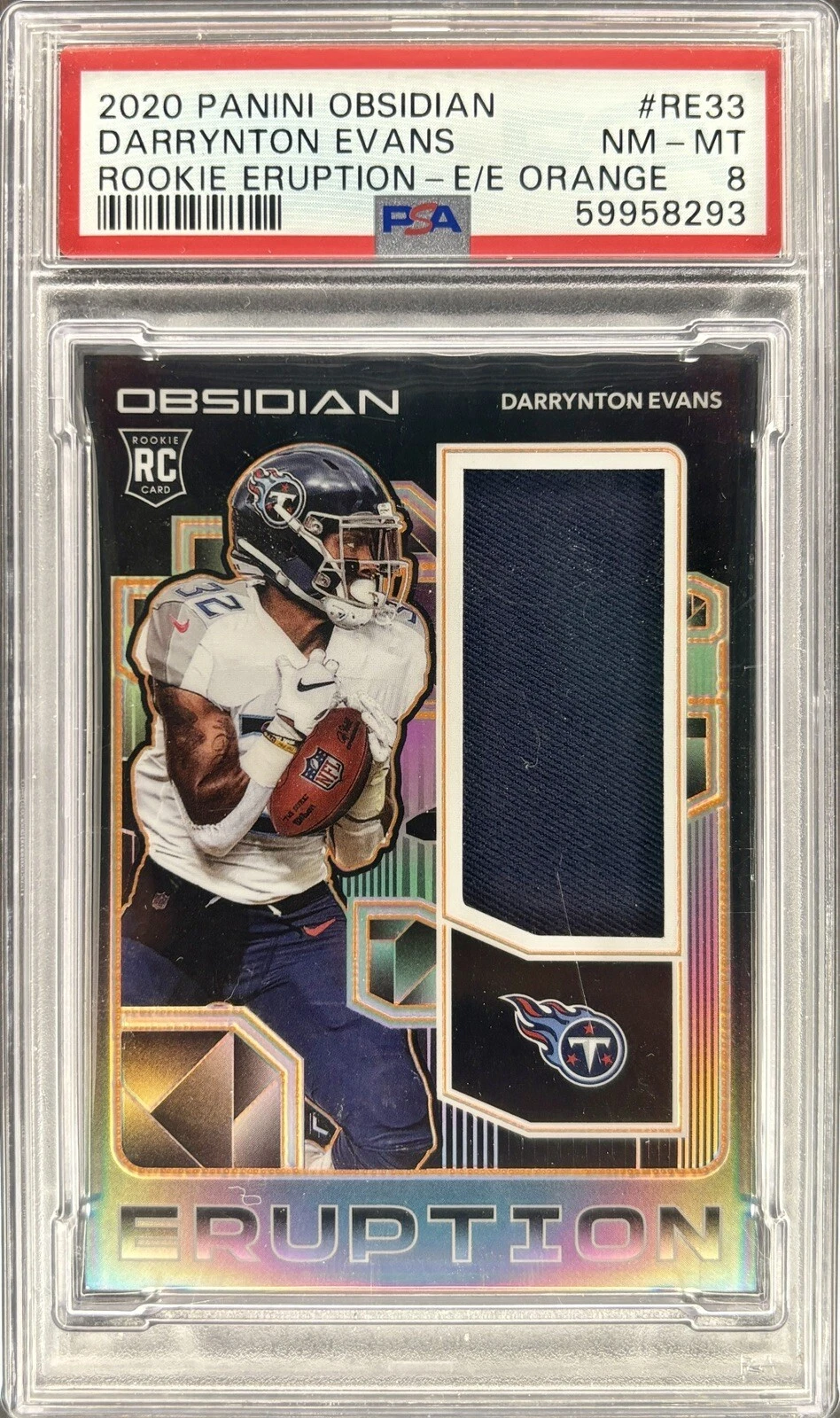 Darrynton Evans Panini Obsidian Rookie Eruption #RE33 Electric Etch-Orange