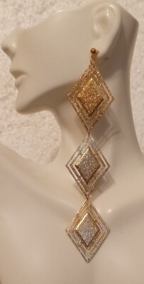 Luxurious Gold Silhouette 5'' Studs Gleaming Lightweight Elegance