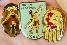 Vintage Collectible Tionesta PA Indian Festival Lapel Hat Pin Lot - Medicine Man