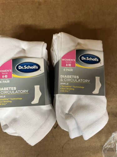 Dr Scholl’s Women’s 12 pair Diabetes & Circulatory Ankle Socks size 4-10 U19