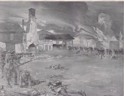 Le combat dans Sommesous Dessin de Sydney ADAMSON dans L'illustration WW1 - Photo 1/1