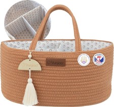 Diaper Caddy Organizer, Boho Bag Tote for Changing Table Brick