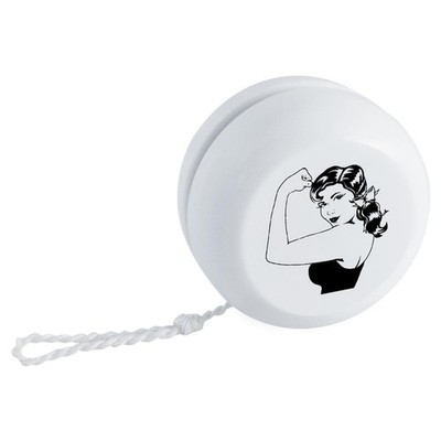 ''Woman Flexing Muscle'' Retro Style Yo-Yo (YY00052059)