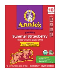 New Annie s Organic Summer Strawberry Bunny Snacks Fruit Real Juice 7oz
