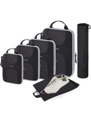 BAGSMART Compression Packing Cubes, 6 Set Packing Cubes for Suitcases, Lightw...