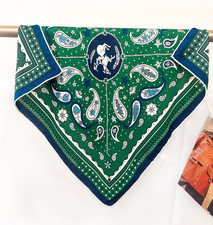 70 Cashmere 30 Silk Neckerchief 26'' Scarf Bandana Shawl cashew Print Wrap new