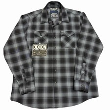 Dixxon Flannel Co. The Boulevard XL Gray Black Plaid Black Pearl Snap Pre Pleat