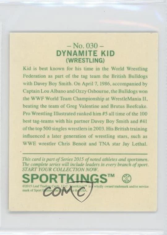2015 Leaf Sportkings Mini Silver Dynamite Kid #030 - Image 2 of 2
