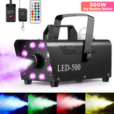 Smoke Machine, Fog Machine Halloween Indoor- 3 Stage LED Lights with 13 Colors