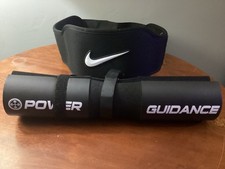 Nike Weight Lifting Belt Structured Training, Size Medium And Power Guidance Pad