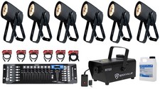 6 American DJ SABER SPOT WW 15W LED Pinspot Lights DMX Controller Fogger Cables