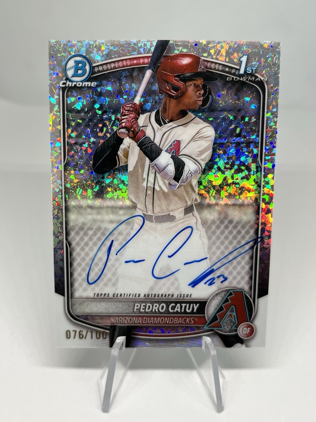 2025 Bowman Chrome Mini Diamond Pedro Catuy Auto /100 Diamondbacks Card 1st