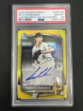 2025 Bowman Draft Seth Hernandez Prospect 1st Auto Yellow /75 PSA 10 CPA-SH