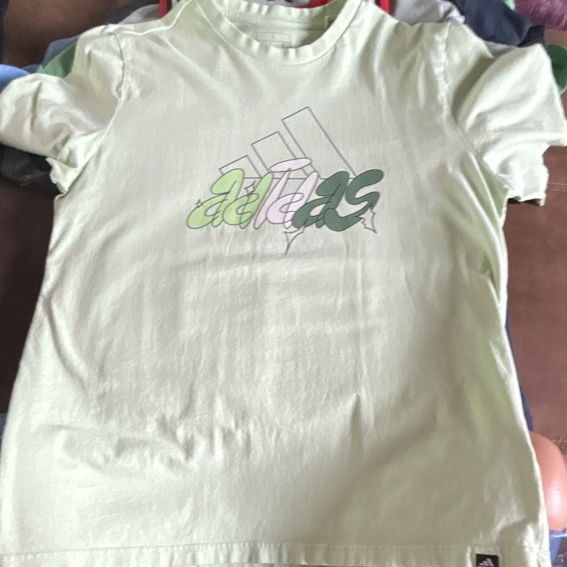 adidas Men's Green Graphic Logo Crew Neck Short Sleeve Jersey T-Shirt Size L