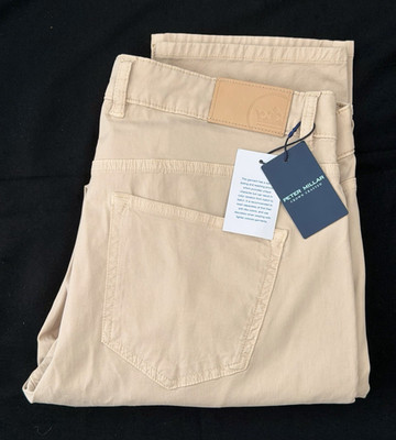 NWT $200 Peter Millar Crown Crafted Wayfare Men's 35x30 Five-Pocket Stone Pants