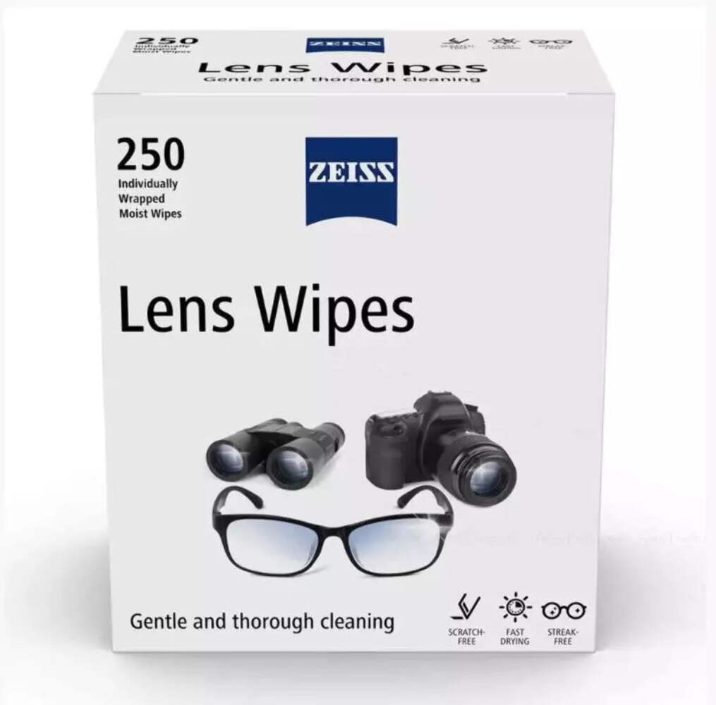 ZEISS Lens Wipes 250 Individually Wrapped Moist Wipes