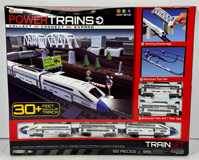 Jakks Pacific Deluxe City Train Set Euro Bullet 7 Cars 30+Ft Track 82 Pieces NEW