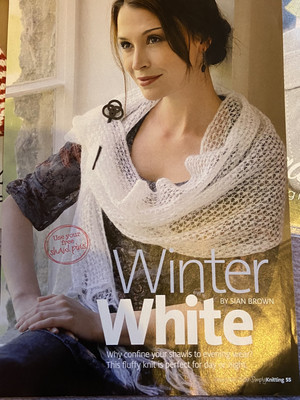  Strickmuster Winter weiß Mohair Schal One Size NEU Muster aus Magazin