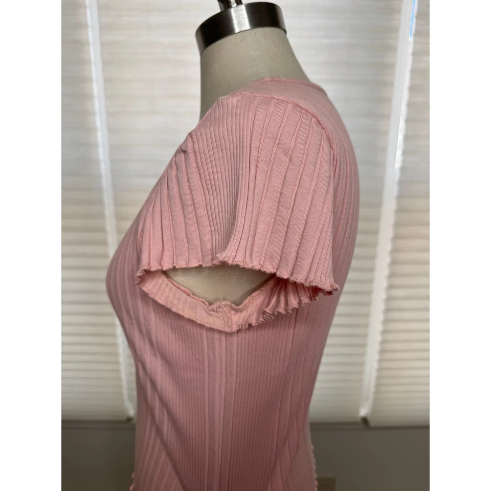 Футболка для девочек Tea Collection, с оборками, пыльный коралл, детский размер 16 или женская XS/S - Изображение 4 из 4