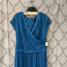 R M Richards Turquoise Lace Size 12 Mother of the Bride Dress Lot 12