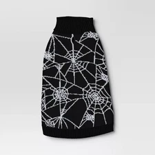 Hyde and EEK! Boutique Halloween Spiderweb Dog and Cat Sweater, XS