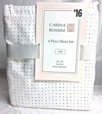 4 Piece Full Size Bed Sheet Set Polka Dot Pattern Ultra Soft Easy Care