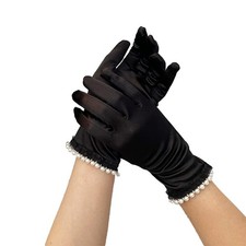 Yunyuebridal Elegant Dinner Party Gloves for Women Tulle One Size, White 1