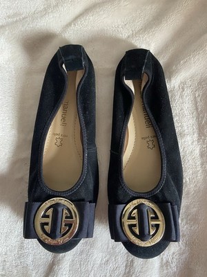 Neu La Ballerina by Sonja Ricci Gr. 39 Schwarz Velour Leder Damen Schuhe NP 149