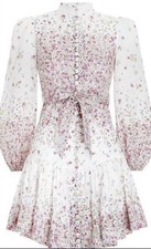 Zimmermann Carnaby Cerise Ditsy Floral Dress AU12