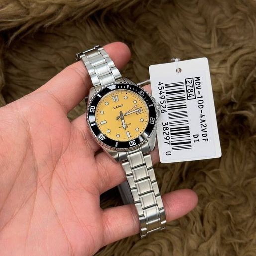 Casio MDV-10D-4A2 Duro Salmon Analog Rotating Bezel Small Size