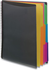 12 Pocket Poly Project Organizer, Letter Size, 1/3-Cut Tab, Gray with Bright