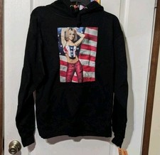 Custom Made OOAK Britney Spears Rolling Stones American Flag Hoodie Sweatshirt M
