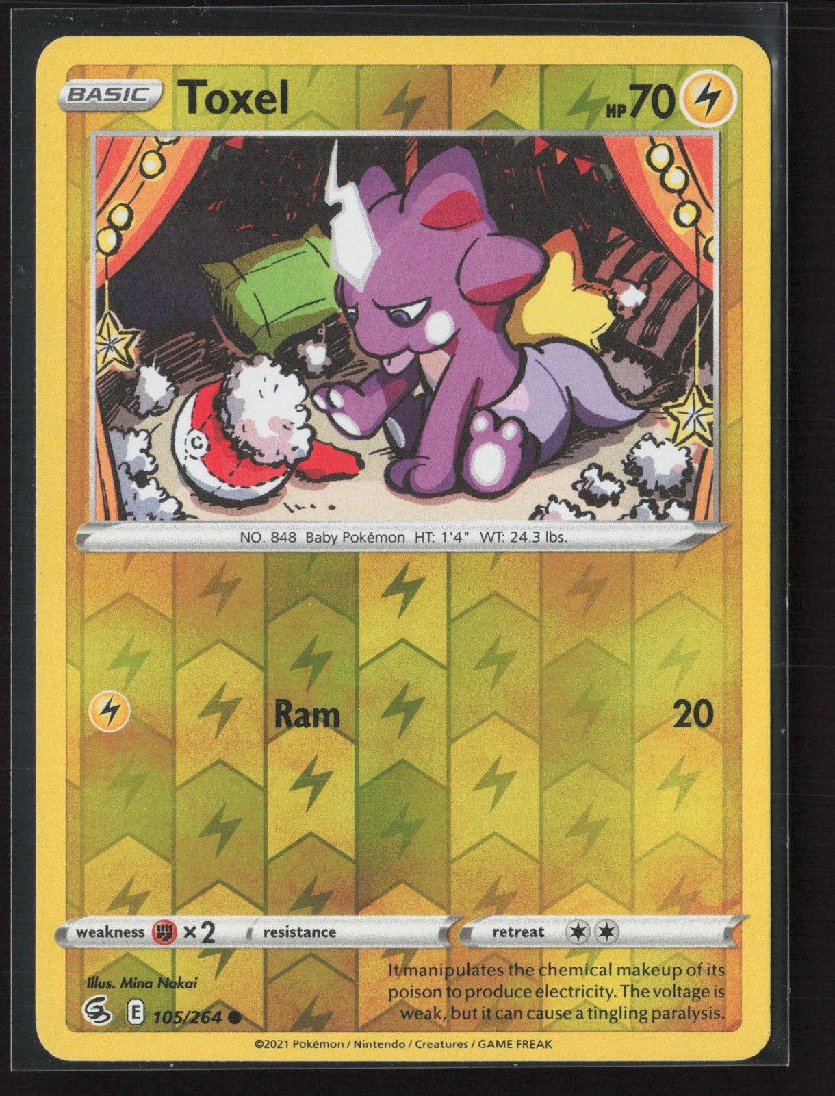 Toxel (105) Common SWSH08: Fusion Strike 105/264 NM Pokemon Card Reverse Holo