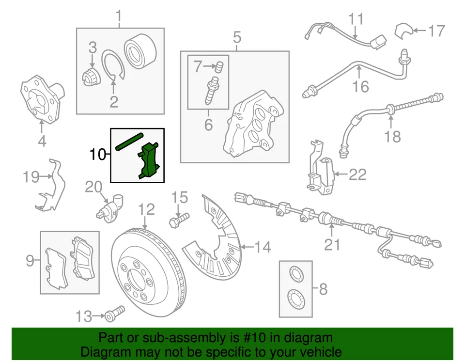 Genuine Volkswagen Brake Pads Mount Kit 7L6-698-269-B - Image 2 of 3