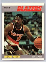 1987-88 Fleer #60 Jerome Kersey RC Rookie Card Portland Trail Blazers. rookie card picture