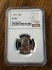 1961 Silver Washington Quarter Grade PF 67 by NGC Beautiful Coin