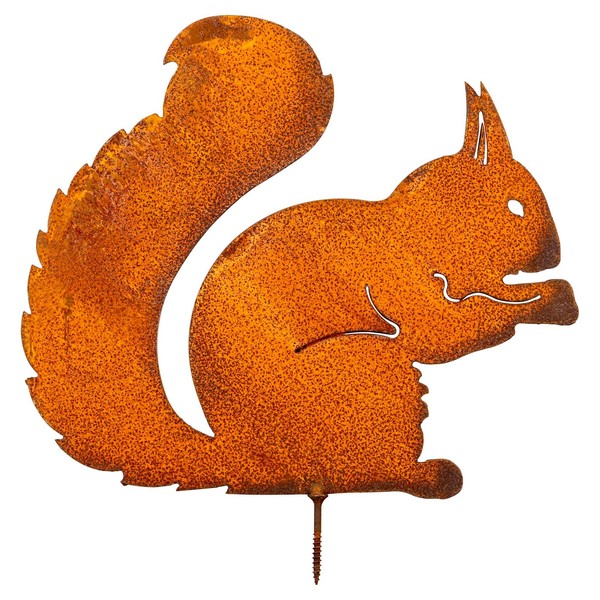 Edelrost EichhöRnchen Zum Einschrauben Rostige Gartenfigur Gartendeko Aus Metall-image
