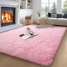 qulint 5x7 Area Rugs for Living Room Large Fluffy Pink Rugs for Bedroom Soft ...