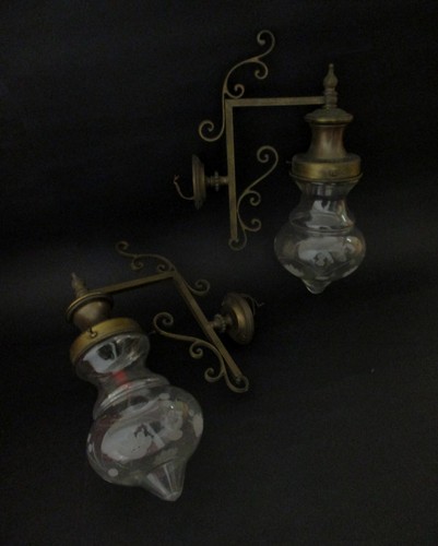 ✅ WUNDERSCHÖNE ANTIKE GROSSE PAAR WANDLEUCHTE MITTE 900 PAAR WANDLEUCHTEN ANTIK-4642 - Bild 1 von 7