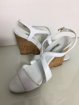 dune white wedge sandals