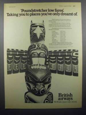 1974 British Airways Ad - Low Fares