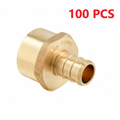 EFIELD 100 PCS 1/2'' PEX X 1/2'' FEMALE NPT ADAPTER BRASS CRIMP FITTING