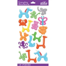 Scrapbooking Stickers Sticko Balloon Animals Unicorn Elephant Butterfly Crab Dog