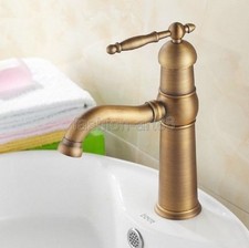 Antique Brass Single Lever Bathroom Kitchen Vessel Sink Faucet Mixer Tap fnf123